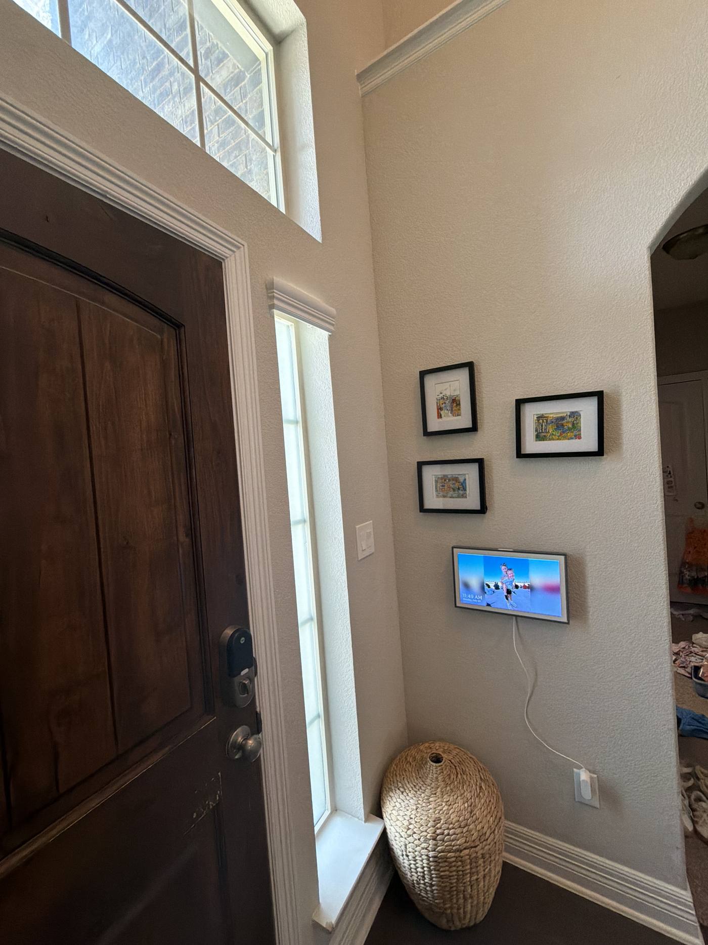 Front door gallery wall — Before