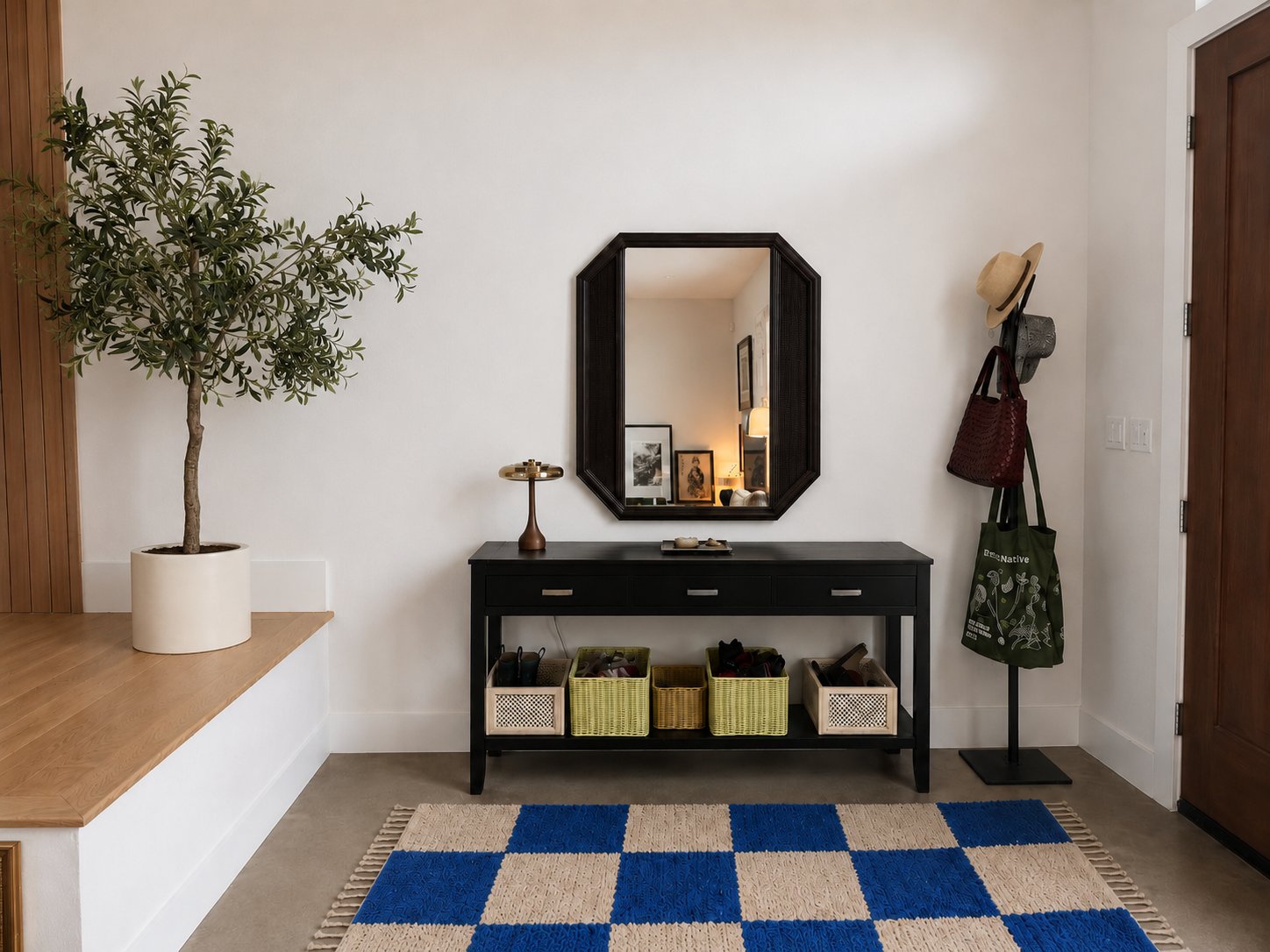 Blue Checker Entryway