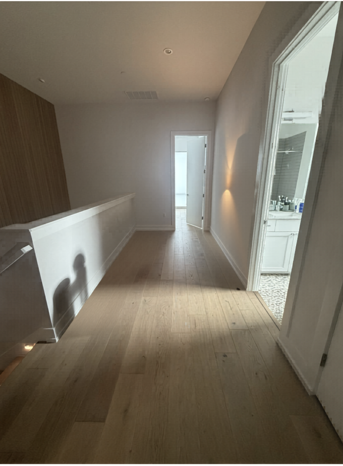 Red & Brass Hallway — Before