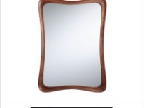 Curved Walnut Wall Mirror